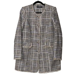 Karl Lagerfeld Paris Tweed long button blazer excellent like new condition 12